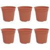 vidaXL Vaso Rotondo per Fiori 6 pcs Rosso Mattone &Oslash; 19 x 16 cm