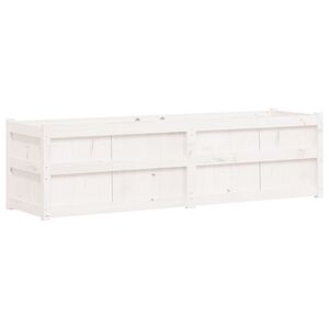 vidaXL Fioriera da Giardino Bianca 180x50x50 cm Legno Massello di Pino