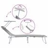 vidaXL Lettino da sole 2-persona 2 pcs Grigio 58 x 188 x 77cm Tessuto