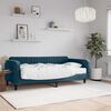 vidaXL Divano Letto con Materasso Blu 100x200 cm in Velluto