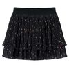 Gonna da Bambina a Strati con Design Arricciatura Nera 128