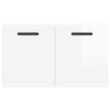 vidaXL Armadietto a Muro Bianco Lucido 60x36,5x35 cm Legno Multistrato