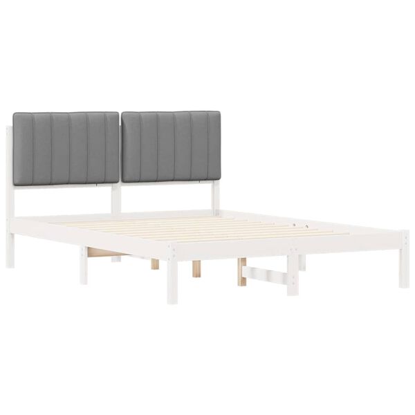 vidaXL Letto con Testiera Rivestita Grigio chiaro 140 x 200 cm