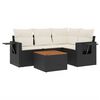 vidaXL Set Divani da Giardino 5 pz con Cuscini in Polyrattan Nero