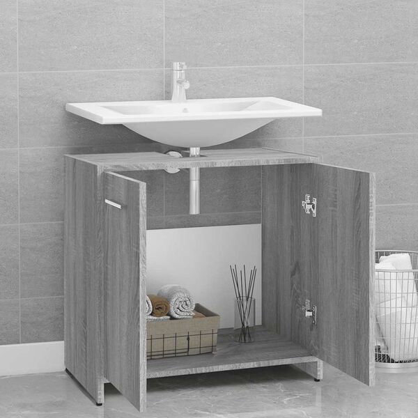 vidaXL Armadietto Bagno Grigio Sonoma 60x33x60 cm in Legno Multistrato