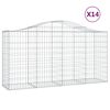vidaXL Cesti Gabbioni ad Arco 14 pz 200x50x100/120 cm Ferro Zincato