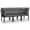 vidaXL Set Salotto da Giardino 3 pz Nero e Grigio in Polyrattan