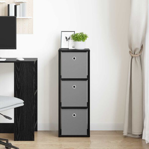 vidaXL Credenza con cassetto Rovere Nero 30,5 x 27 x 84,5 cm