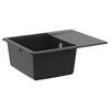 vidaXL Lavello Nero 560 x 460 mm 80% Quarzo e 20% Resina
