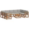 vidaXL Set di divani da esterno 10 pcs Grigio Naturale e Chiaro