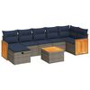 vidaXL Set Divano da Giardino 8 pz con Cuscini Grigio in Polyrattan