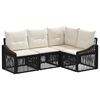 vidaXL Set Divano da Giardino 4 pz Nero polyrattan
