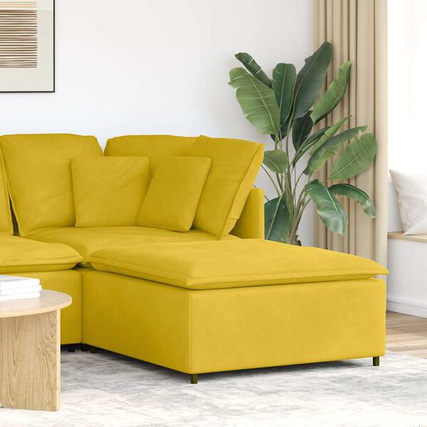 vidaXL Modulo Poggiapiedi Divano Modulare Giallo 100x100x48 cm