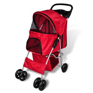 vidaXL Passeggino per Cani Rosso