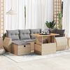 vidaXL Set Divano da Giardino 8 pz con Cuscini Beige Polyrattan Acacia