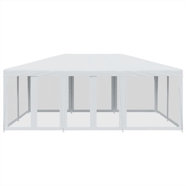 vidaXL Tenda per Feste con 10 Pareti Laterali in Rete Bianca 6x4m HDPE