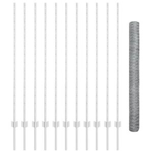 vidaXL Recinzione esagonale con palo 25 x 1,4 m Acciaio zincato Rete