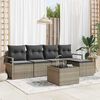 vidaXL Set di divani con cuscino 6 pcs Grigio chiaro polyrattan
