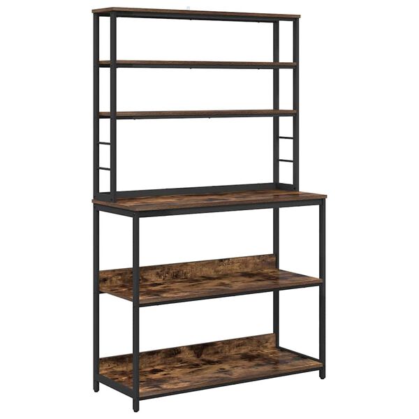 vidaXL Mensola da cucina Rovere fum&eacute; 100 x 40 x 168 cm