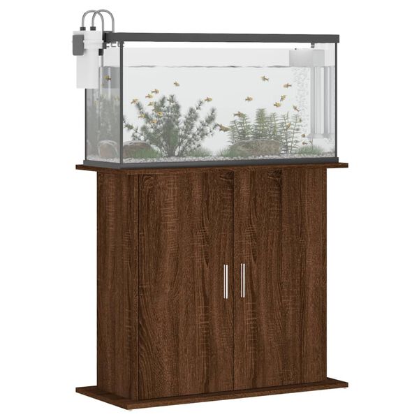 vidaXL Supporto Acquario 81x36x73 cm Legno Multistrato Rovere Marrone
