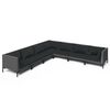 vidaXL Set Divani da Giardino 7 pz con Cuscini Polyrattan Grigio Scuro