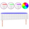 vidaXL Testiera a LED Bianca 163x16x78/88 cm in Similpelle