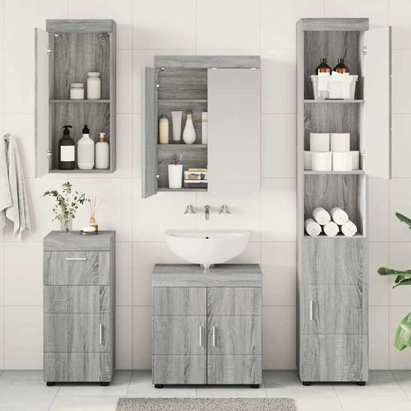 vidaXL Set di mobili per il bagno con cassetto TULUM Grigio Sonoma