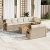 vidaXL Set Divano da Giardino 9 pz con Cuscini Beige in Polyrattan