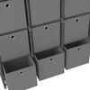 vidaXL Mobile con 15 Scatole a Cubo Grigio 103x30x107,5 cm in Tessuto
