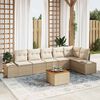 vidaXL Set Divano da Giardino 7 pcs Beige e Crema polyrattan
