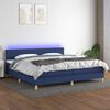 vidaXL Letto a Molle Materasso e LED Blu 200x200cm in Tessuto