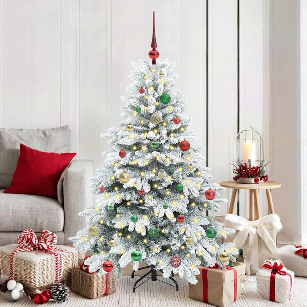 vidaXL Albero di Natale artificiale con 150 LED Bianco 150 cm PE e PVC