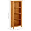 vidaXL Libreria a 4 Ripiani 45x22x110 cm in Legno Massello di Rovere