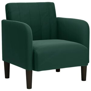 vidaXL Divano Sedia con Braccioli Verde Scuro 54 cm in Velluto