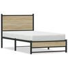 vidaXL Giroletto senza Materaso in Metallo Rovere Sonoma 90x190 cm