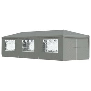 vidaXL Tenda Party 900 x 300 x 255 cm Grigio Chiaro PE e Acciaio
