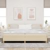 vidaXL Letto a molle con materasso Crema 200 x 200 cm Tessuto