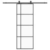 vidaXL Porta Scorrevole con Ferramenta Nera 76x205 cm in Vetro ESG
