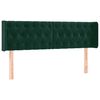 vidaXL Testiera ad Orecchio Verde Scuro 147x16x78/88 cm in Velluto
