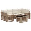 vidaXL Set Divano da Giardino 7 pz Beige e Bianco Crema polyrattan