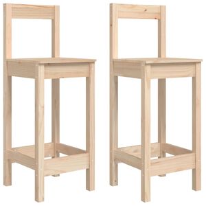 vidaXL Sedie da Bar 2 pz 40x41,5x112 cm in Legno Massello di Pino