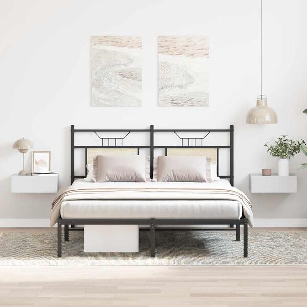 vidaXL Comodini Pensili 2pz Bianco Lucido 40x30x15cm Legno Multistrato