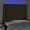 vidaXL Testiera a LED Marrone Scuro 83x16x118/128 cm in Tessuto