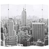 vidaXL Paravento Pieghevole 228x170 cm Stampa New York Bianco e Nero