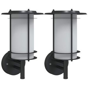 vidaXL Applique da Esterno 2 pz Nere in Acciaio Inossidabile