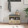 vidaXL Panca per ingresso con cuscino Rovere Sonoma 60 x 38 x 46 cm