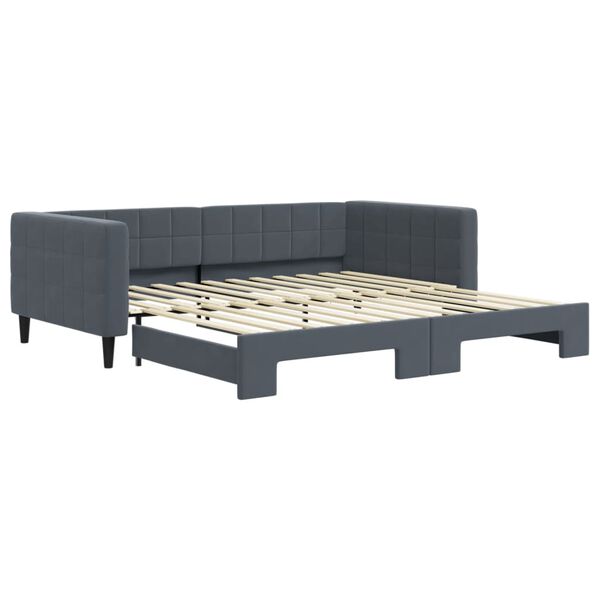 vidaXL Divano Letto con Letto Estraibile Grigio Scuro 100x200 Velluto