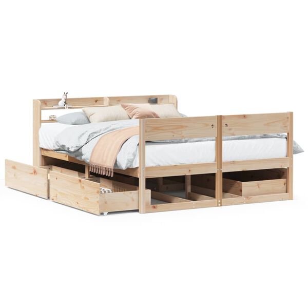 vidaXL Letto senza Materasso 120x190 cm in Legno Massello di Pino