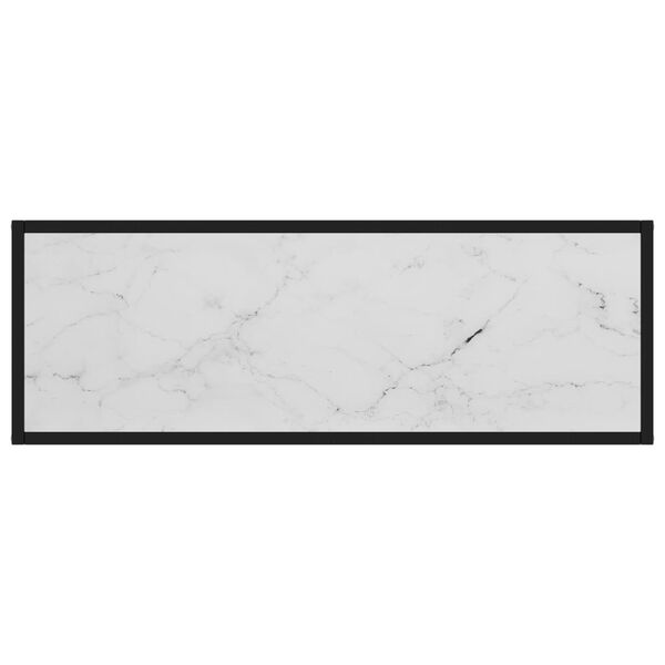 vidaXL Tavolo Consolle Bianco 100x35x75 cm in Vetro Temperato