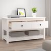 vidaXL Tavolino da Salotto Bianco 102x49x55 cm Legno Massello di Pino